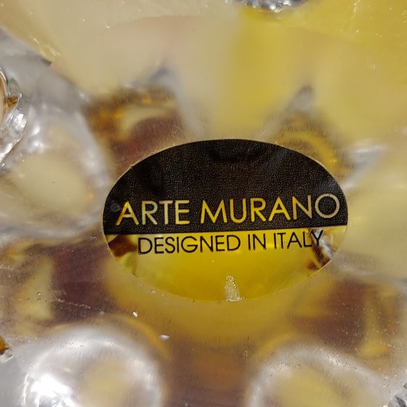 MURANO ITALY ART GLASS ABSTRACT CENTERPIECE PEDESTAL STARFISH BOWL PINK PURPLE - Picture 13 of 16